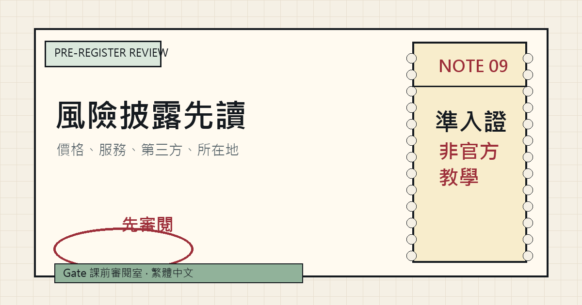 Gate 風險披露註冊前閱讀講義封面