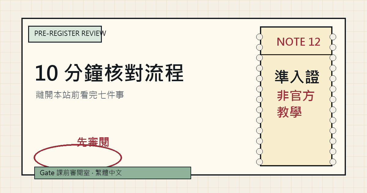 Gate 新帳戶註冊前 10 分鐘核對流程封面
